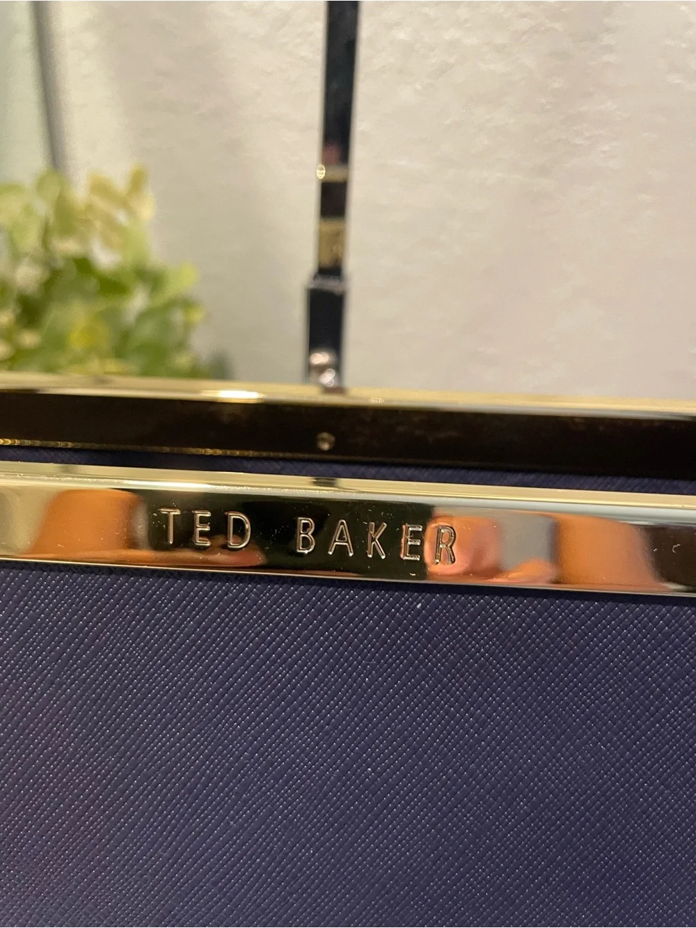 Ted Baker Navy Saffiano Leather Tote Bag